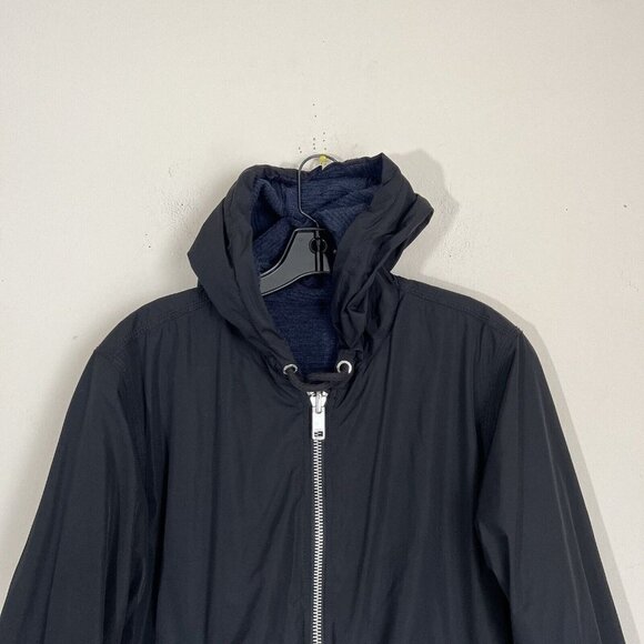 Diesel Bomber Jacket Black Blue Reversible Full Zip Size Small S Hooded - Picture 2 of 9